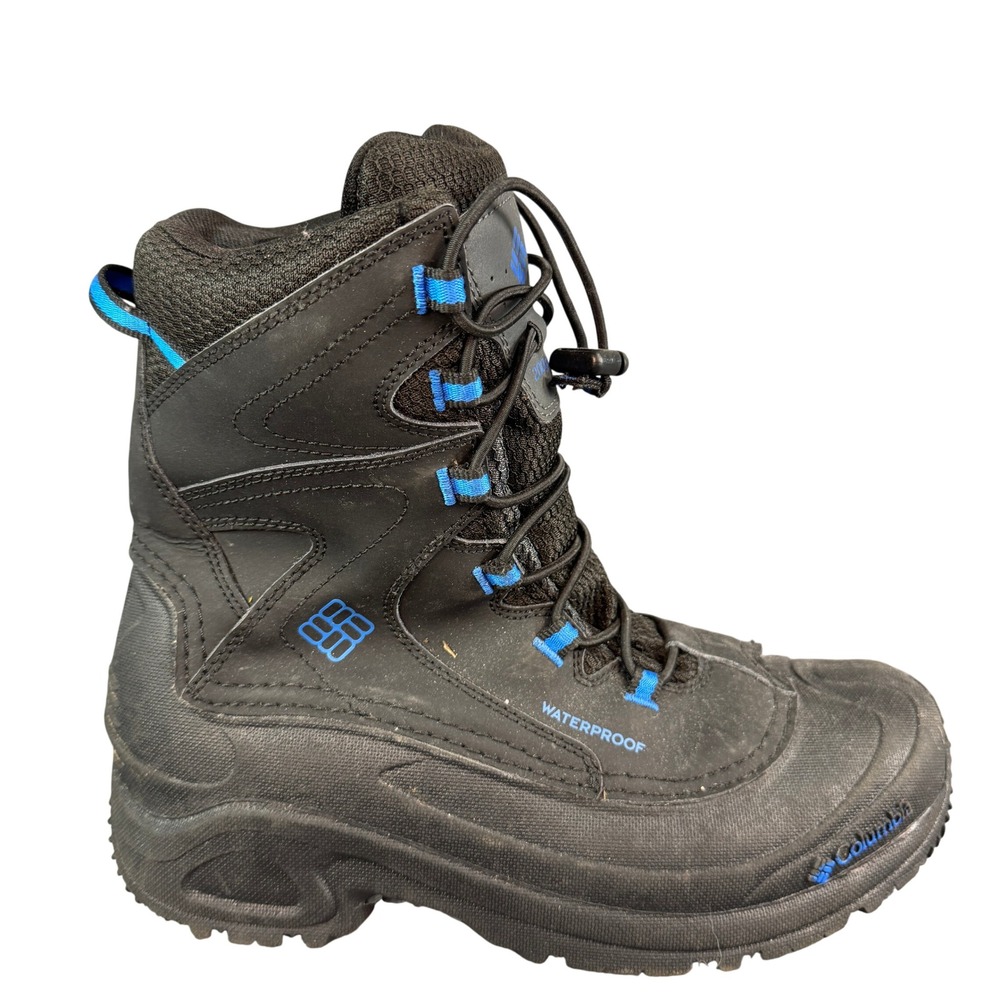 Columbia Waterproof Snow Boots Black Blue 200g Insulation Winter Mens 7 US
